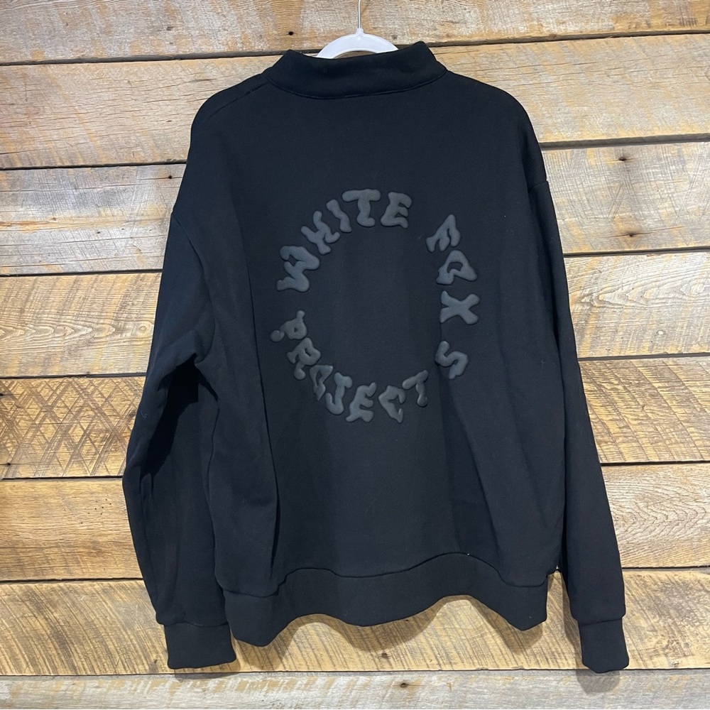 White Fox Boutique Project 5 1/4 Zip Black Sweatshirt Size L/XL Pullover Casual - Picture 2 of 11